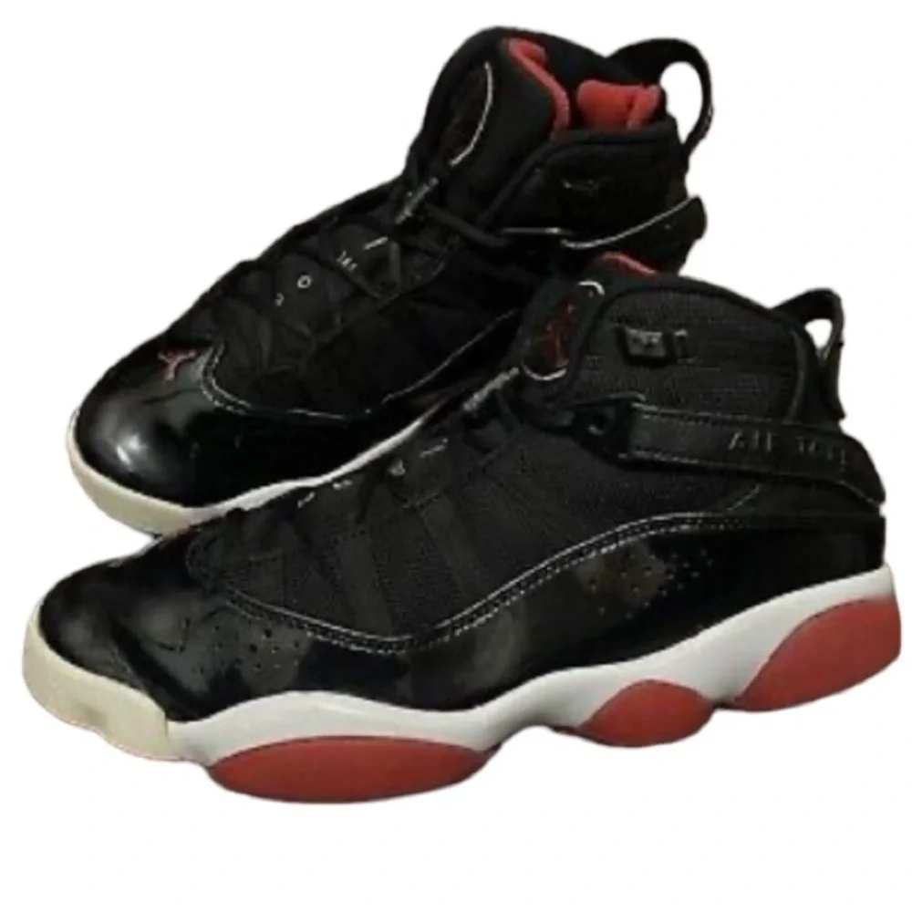 Nike Air Jordan 6 Rings 'Bred' Black Red Mens Sz 8.5 Shoes 322992 062